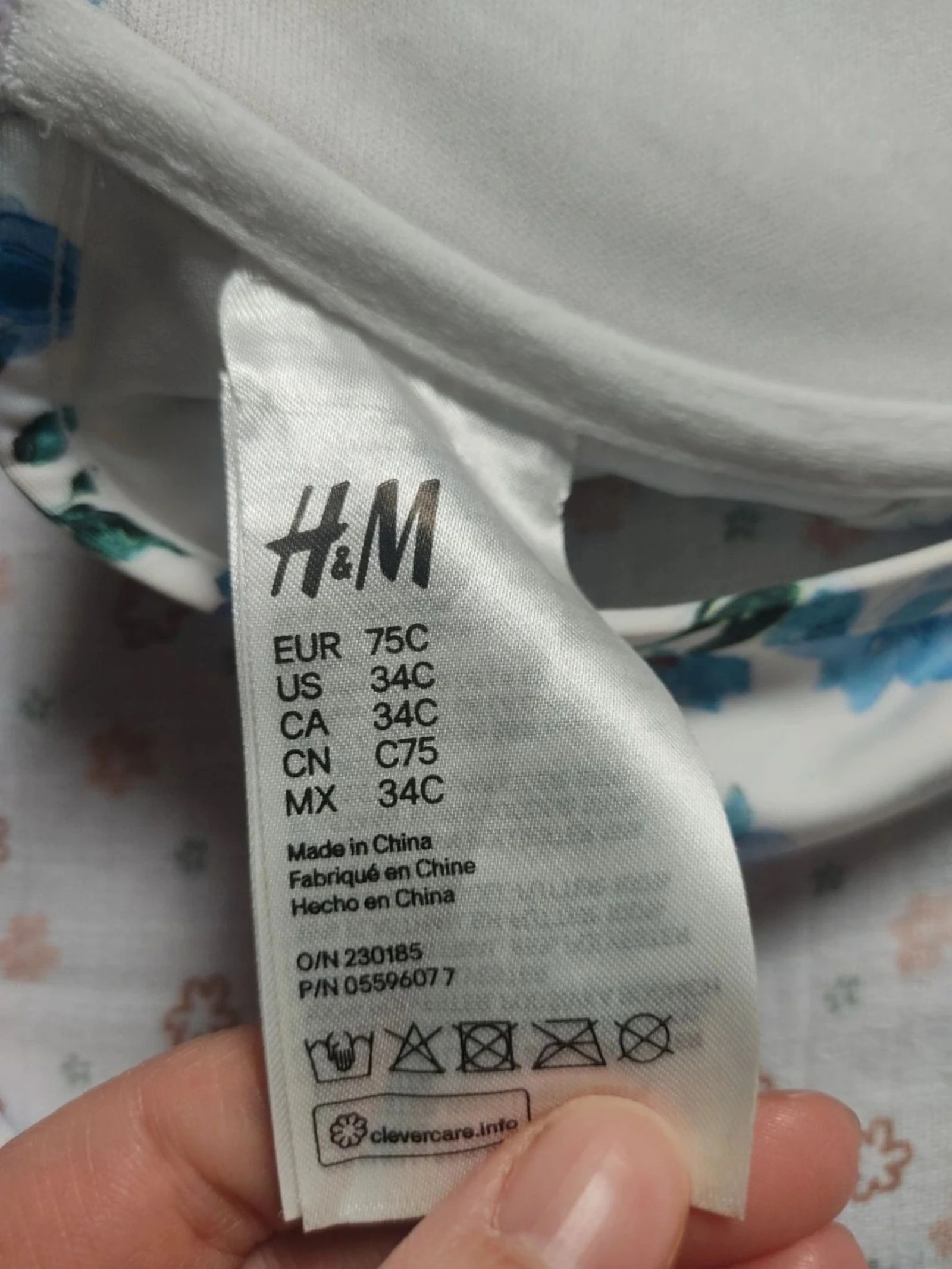 Bikini met blauwe bloemen H&M - 75C en 42 - Zeer goede staat – photo 8